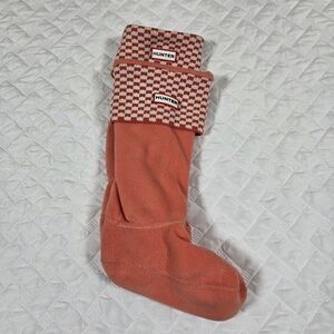 Hunter  Boot Socks Orange White Checkered M Rare